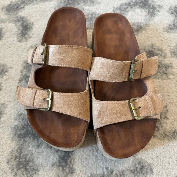 Platform Sandals with Double Buckle - Picture 1 of 4